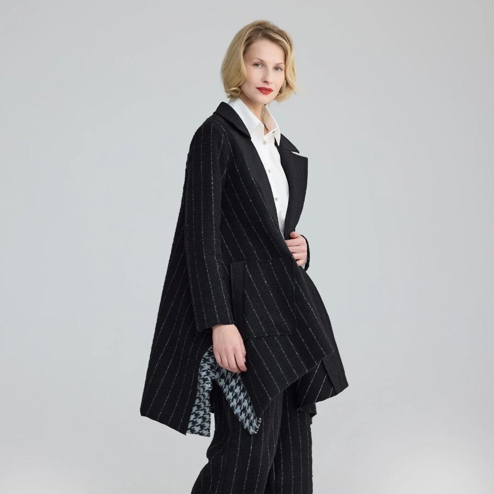 Luukaa Sunniva Mixed Media Long Jacket/Coat - Size M/L (2) NWT